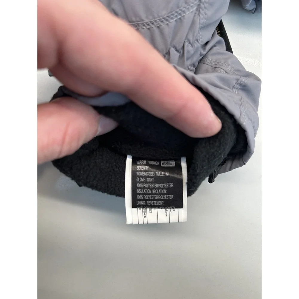 Manzella Waterproof Winter Gloves Womens Medium Gray Warm Insulated Fleece Lined